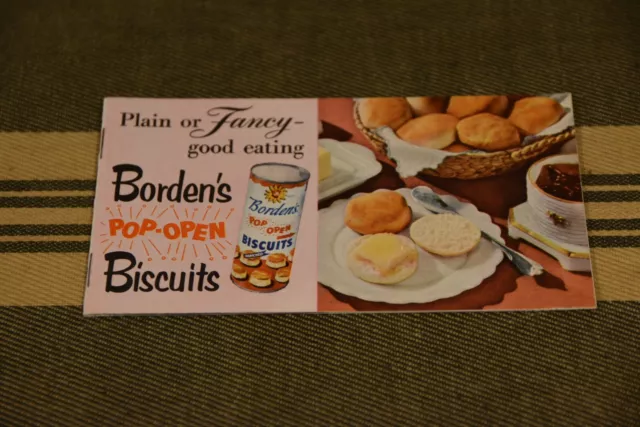 BORDEN'S Pop Open Biscuits Plain Or Fancy Good Eating RECIPE BOOKLET 1955