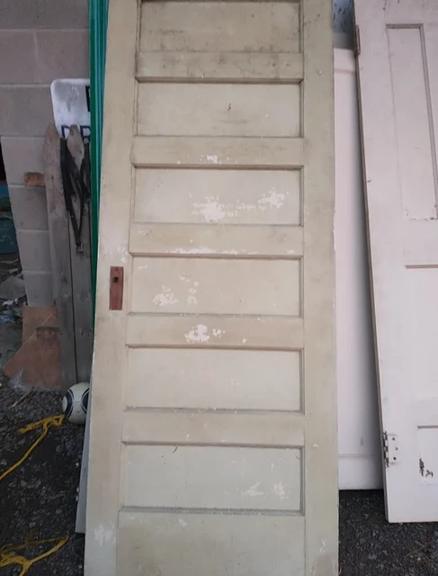 32" Antique Vintage Solid Oak Wood Door 6 Panel come get it .