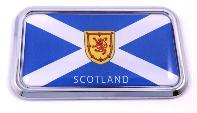 Scotland Scottish flag rectanguglar Chrome Emblem 3D Car Decal Sticker 3"x1.75"