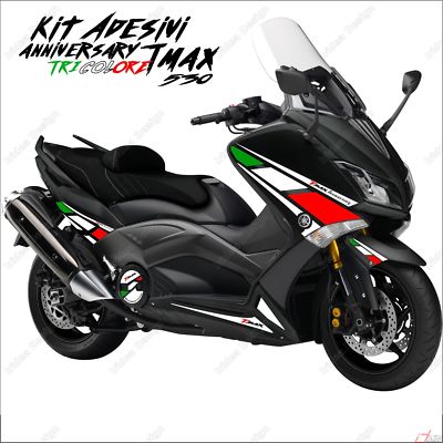 ADHESIFS ANNIVERSARY GRAFICA COMPATIBLE YAMAHA TMAX T-MAX 530 DX SX NOIR BLEU 