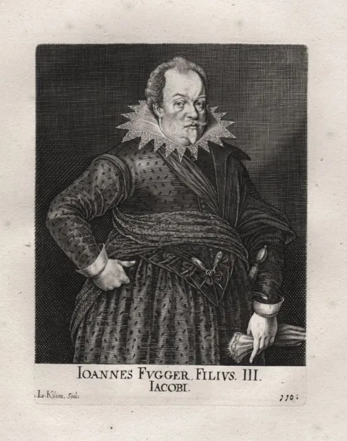 Johann Graf Fugger El Antiguo Babenhausen Retrato Grabado 1650