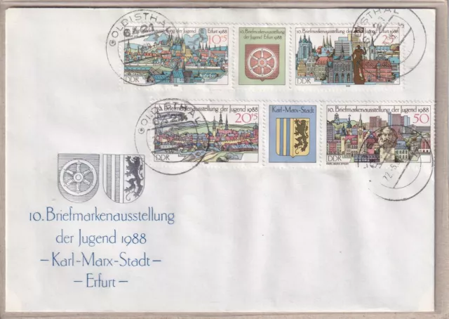 Ersttagsbrief - "10. Briefmarkenausstellung der Jugend Karl-Marx-Stadt" Marken
