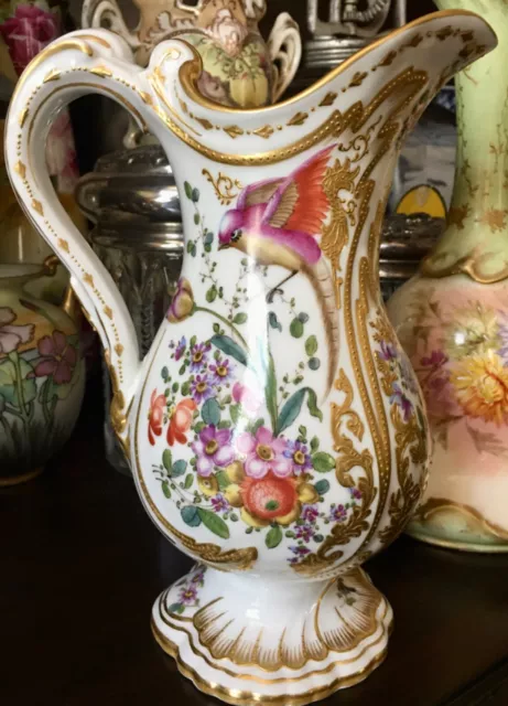Exquisite Early 19th Century French Choisy-le-Roi Meissen Style Pitcher / Jug 9"