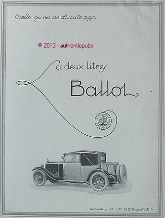 1926 French Ad La 2 Litre Car Art Deco Car Car