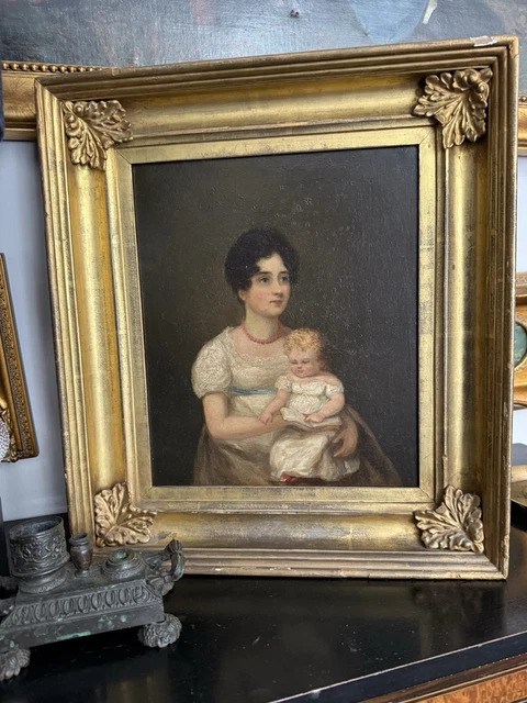 REGENCY OIL ON Canvas Georgian Painting Antique In Original frame ...