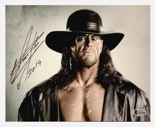 Wwe The Undertaker Hand Signed Autographed 8X10 Photo With Beckett Bas Coa Rip