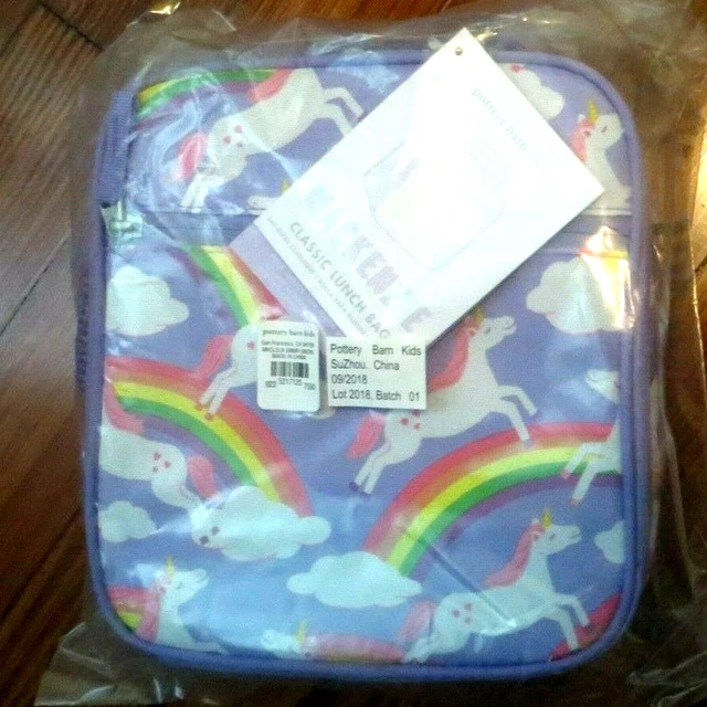 Pottery Barn Rainbow UNICORN LUNCH BOX star school bag birthday party gift horse