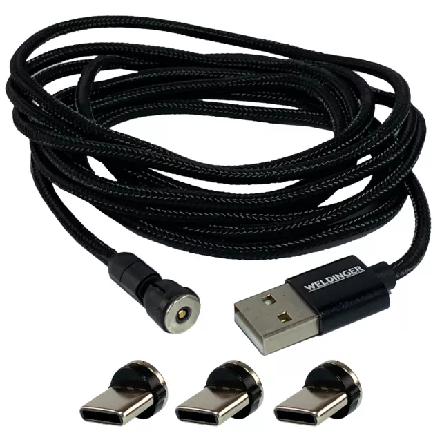 Magnetisches USB-Ladekabel 540° + Stecker - TYP C, Micro-USB, iPhone - WELDINGER 3