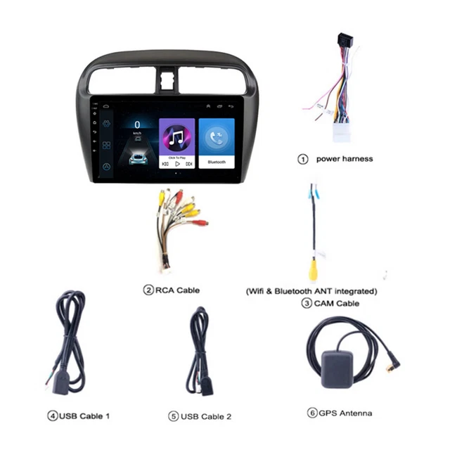 9 Zoll Android 14 Navi 9 Zoll Android Auto Radio Mit CarPlay Für Mitsubishi Mirage & Space Star – Navi, Bluetooth, DSP Radio Mitsubishi Space Star