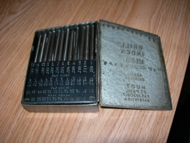DRILL BLANK SET Numbers ACE Drill Corporation HSS Huot Metal Case Pat 193067