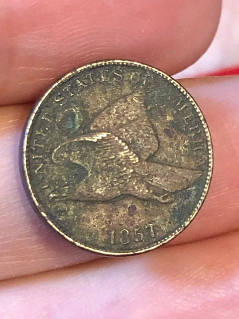 1857 Flying Eagle Penny Cent- XF Details