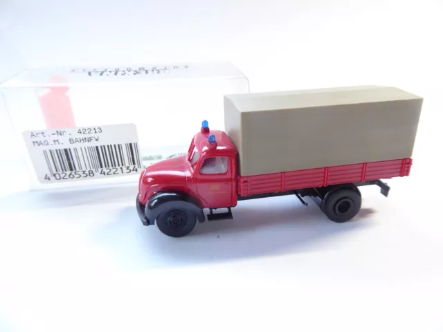 Magirus LKW  Bahn-Feuerwehr DB    -     1:87 H0 Brekina   in OVP # 1311