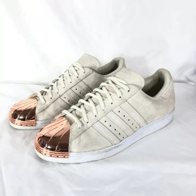 Adidas Women's Superstar 80's Metal Toe Rose Gold Cap Off White Size 9.5 s75057