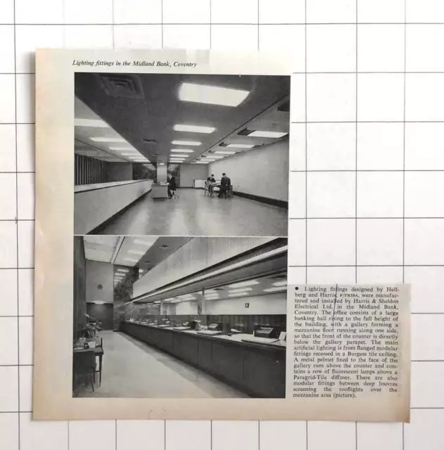 1962 Light Fittings In The Midland Bank Coventry Designed By Hellberg And Harris