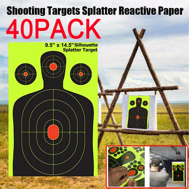 14'' SHOOTING TARGETS Reactive Splatter Range Paper Target Gun Shoot ...