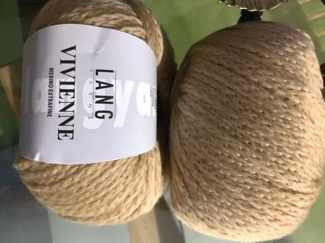 700 g Vivienne Lang Yarns Wolle Lana Fb 39 Beige Natur Nadel 5-6 traumhaft weich