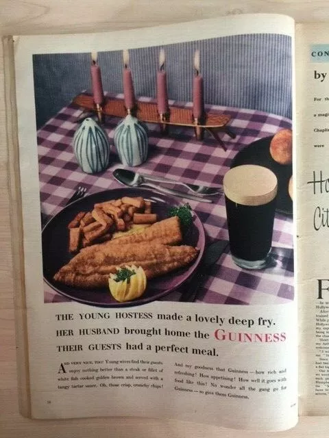 Vintage Original Guinness Advert in Woman Magazine, March 23, 1957 + Other Ad's