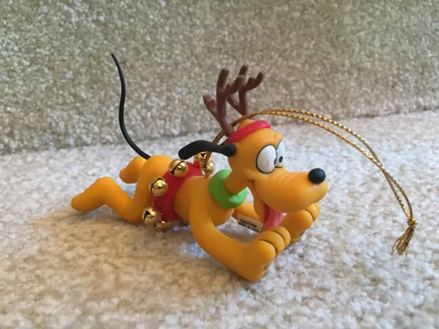 Disney Pluto Dog as Reindeer with Bells Christmas Ornament FREE SHIPPING