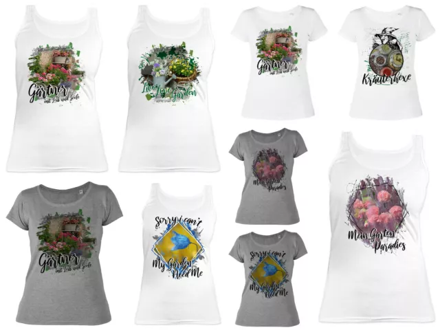 Tshirt Damen Garten - Gärtner Shirt - Hobbygärtner - Top Frau Gärtnerin Blumen