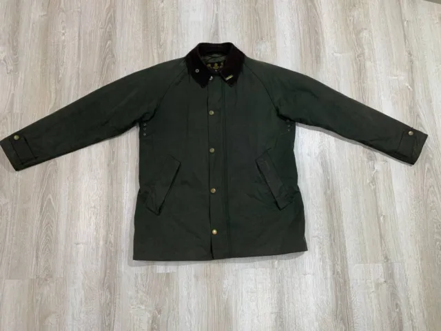 Mens waxed jacket Barbour Transport Size L Color Green