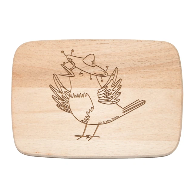 FRÜHSTÜCKSBRETT RABE SOMBRERO - Geschenk Schneidebrett Holzbrett Glück ...