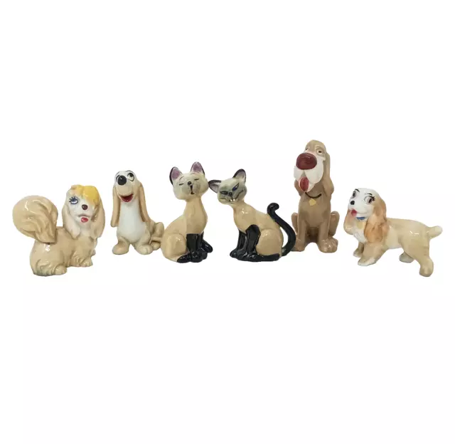 6 x Wade Disney Whimsies The Lady and the Tramp - Peg Dachie Si Am Lady Trusty