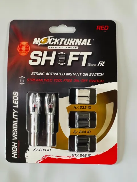 Nockturnal FIT Universal Size Red Lighted Nock - 3 Pack