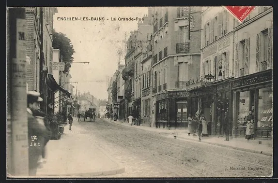 CPA Enghien-les-Bains, La Grande-Rue, vue de la rue 1908