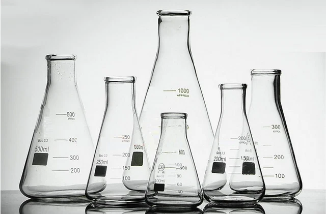 Pallone Di Vetro Borosilicato 3.3 | Conico Erlenmeyer | Con Tappo | 1000 Ml | 29/32 | Per Laboratorio E Chimica - Foto 4