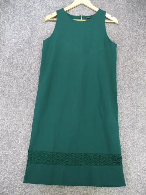 Ann Taylor Shift Midi Dress Womens 6 Tall Dark Green