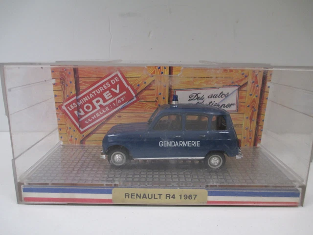 Miniature Norev 1/43 - Renault 4L Gendarmerie 1963, Collection, Très Bon état Avec Boîte