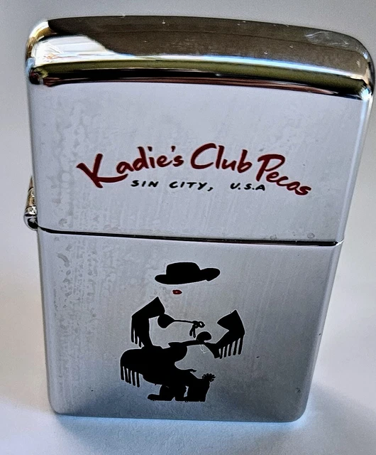 Vintage Kadie Club Pecos Sin City USA Zippo Lighter Made In The USA Pre-Owned