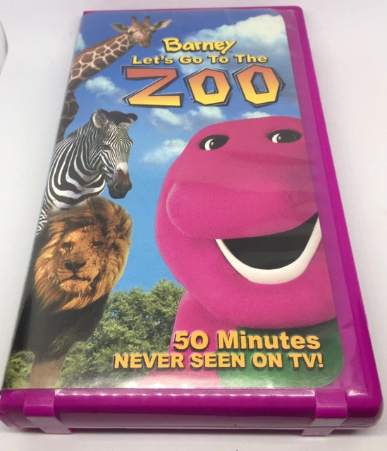 Barney lets go to the zoo vhs lyons 2001 purple clamshell 8 24