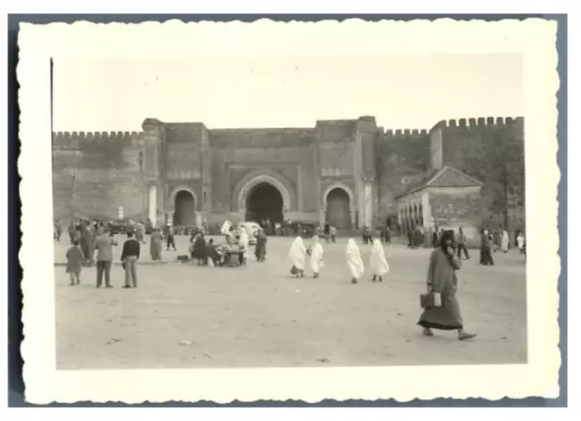 Maroc, Meknès (مكناس), Porte Bab El Mansour  Vintage silver print.  Tirage arg