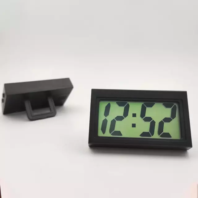 Mini Digital Car Clock Lcd Screen Car Interior Self-Adhesive Alarm Clock New