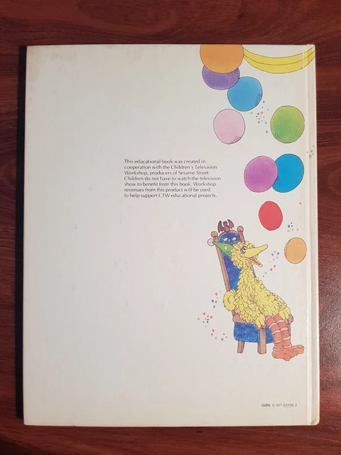 Count Counting SESAME STREET BOOK Club - The Count Counts A Party 1980 HC Judy ...