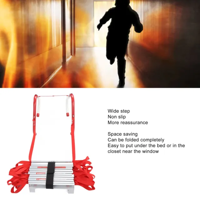 Escalera de escape antideslizante escalera de escape de incendios 7,5 m gancho de acero flexible aluminio