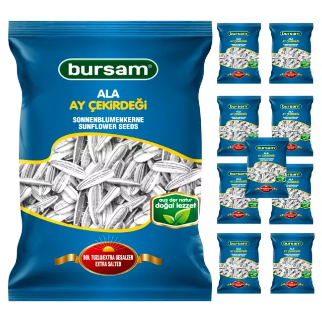 Semi di girasole 10x120 g tostati extra salati in ciotola di BURSAM