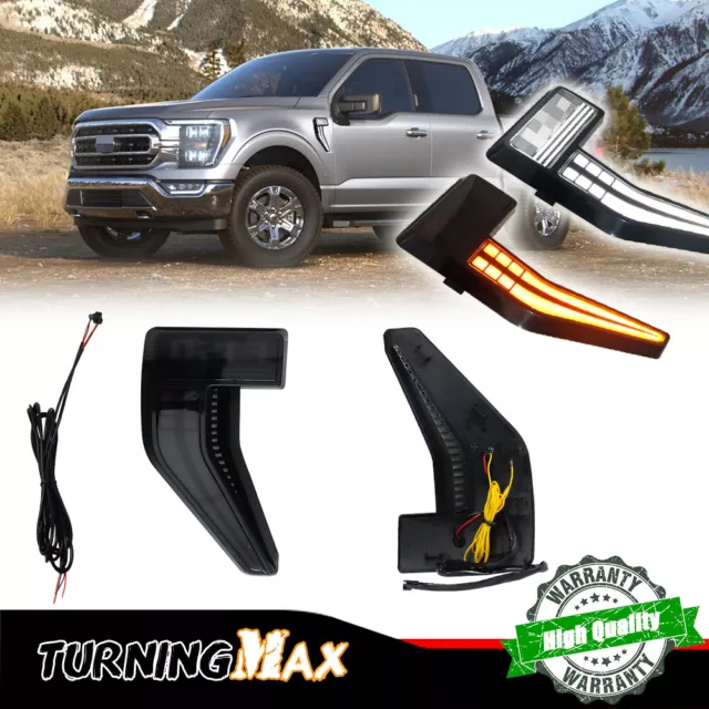 White/Amber up/down Sequential Flash Turn Signal Lights Fits 21-up 14th Gen F150