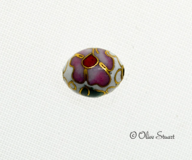 Oriental Cloisonne Beads Loose egg 12mm x 10mm