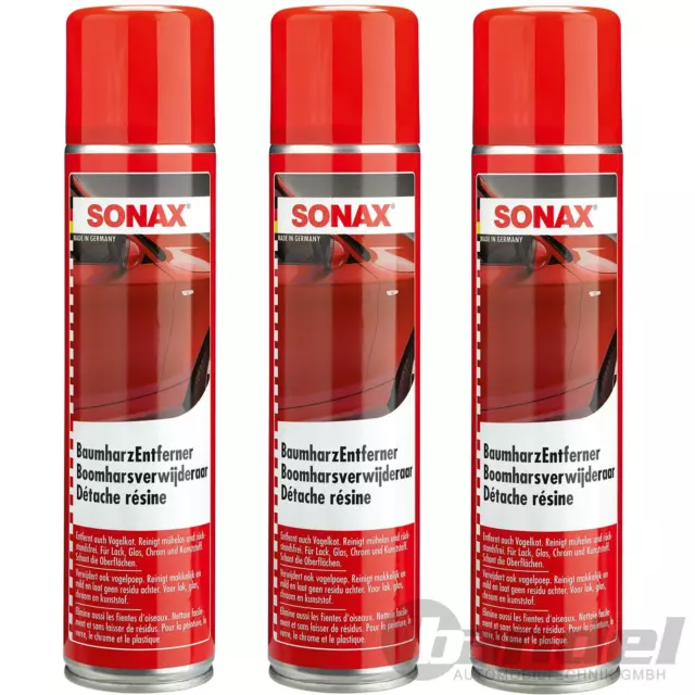 3x 400ml SONAX Eliminador de Resina Limpiador de Pintura Removedor