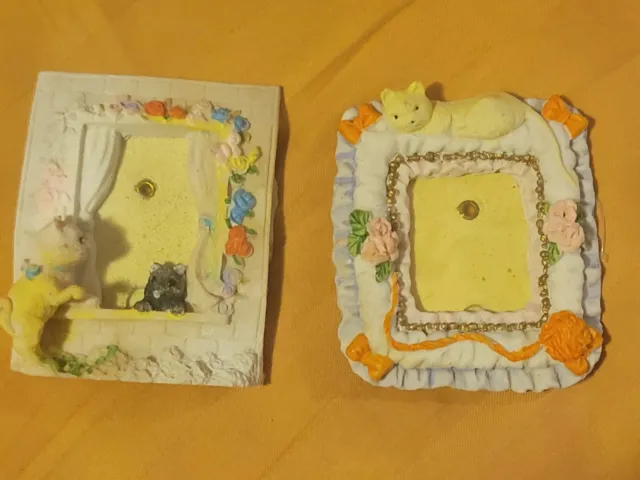 2 Vintage Miniature Cat Frames