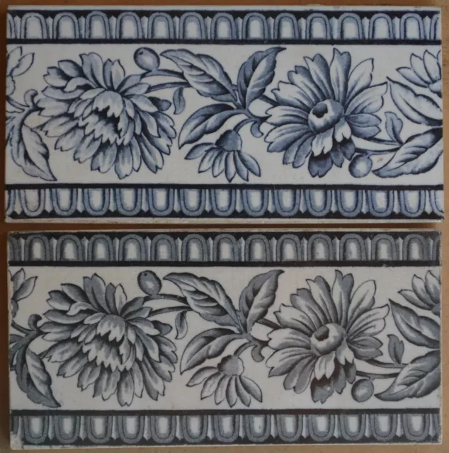 Pilkington's - Antique Art Nouveau Majolica 2 Border Tile C1900
