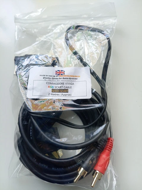 AMIGA GOLD RGB Scart TV Cable Lead with Genuine DB23 for A500, A600 ...