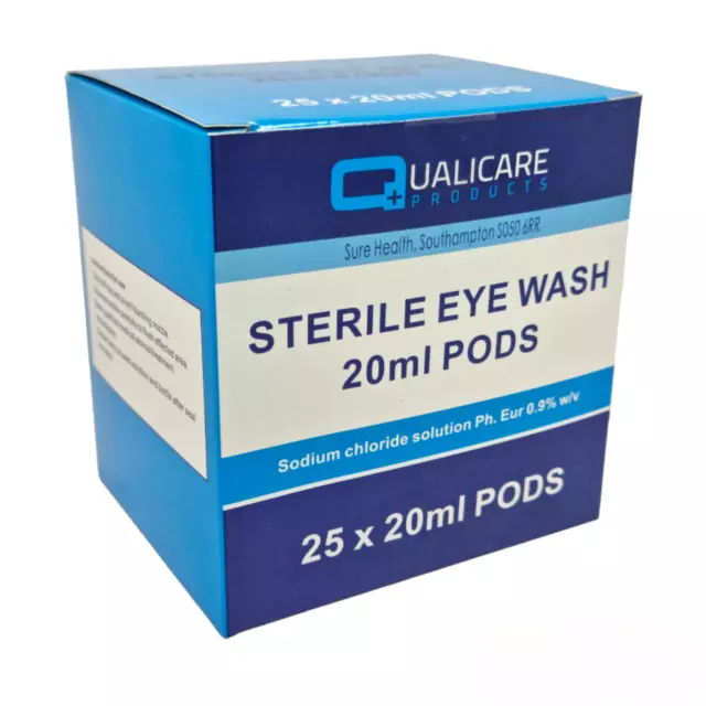 Sterile Saline 20ml Pods - Eye Wash & Wound Solution - First Aid Kit Refills