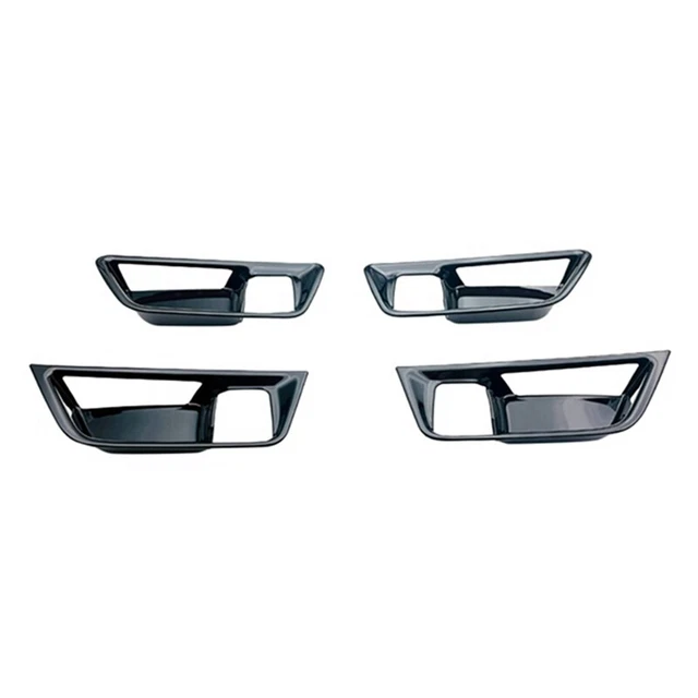4 Pezzi Rivestimenti In Pelle Microfibra Per Pannelli Porta E Bracciolo – Per Nissan X-Trail / Rogue 2014-2018 (Nero Con Cucitura Rossa)