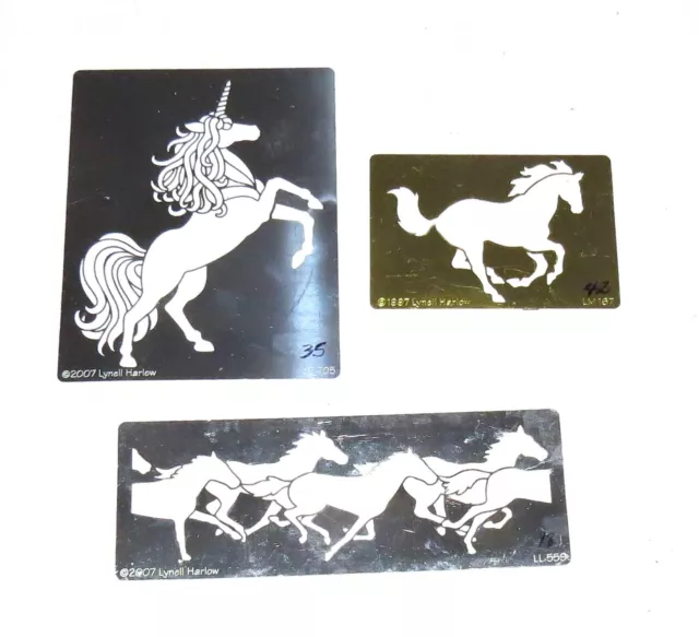 Metal Troqueles/Plantillas - Lynell Harlow - Set De 3 - Caballos Unicornio Tema