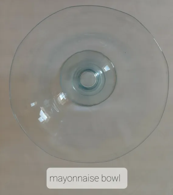 Vintage Fostoria Fairfax Azure Blue Depression Glass Footed Mayonnaise Bowl