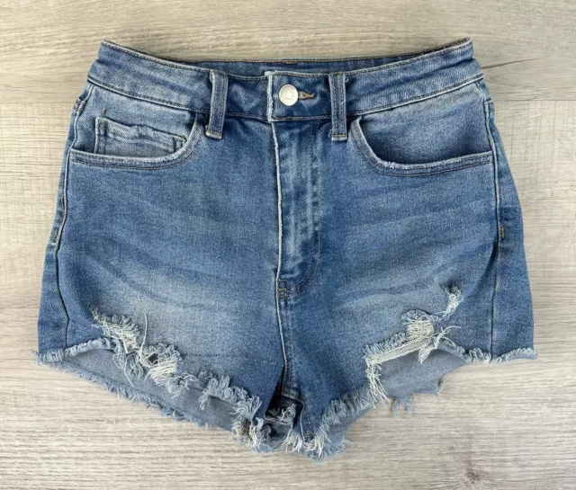 Forever 21 Cut Off Jean Shorts Frayed Destroyed Daisy Duke Women 27 (Actual W24)