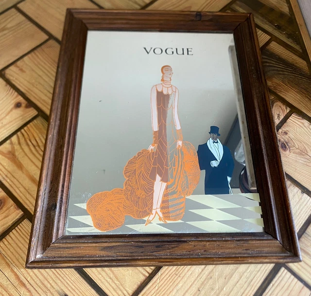 VOGUE ART DECO Mirror Late April Large 74cm X 56cm Vintage Lady
